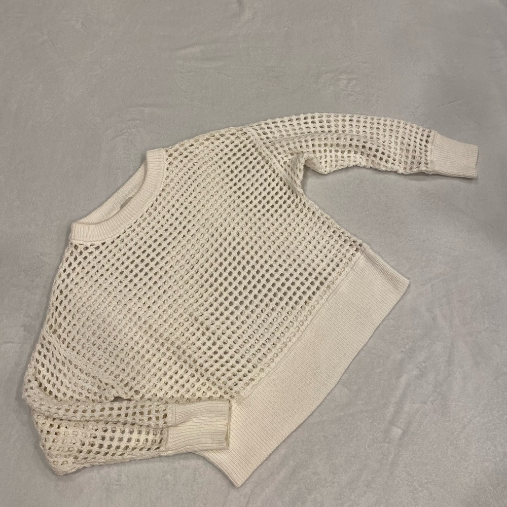 A New Day White Open Knit Sweater